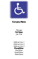Handicap Sign Full Colour Magnetic Business Cards