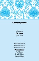 Light Blue Floral Full Colour Business Cards