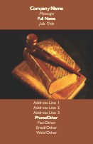 Gavel on Books Recycled Business Cards