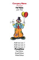 Party Clown Full Colour Business Cards