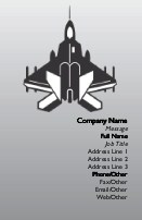 Black Fighter Jet Full Colour Magnetic Business Cards