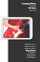 Playing Guitar Full Colour Business Cards
