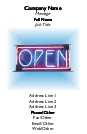 Neon OPEN Sign Full Colour Business Cards