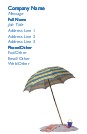 Beach Umbrella Full Colour Business Cards