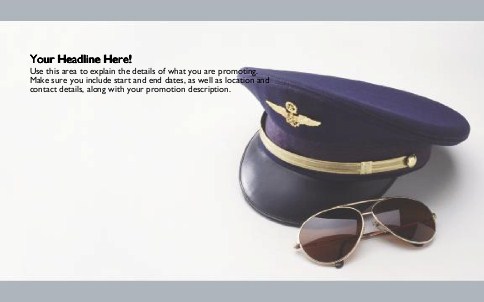 Pilot Hat and Glasses Full Colour Oversized Postcards