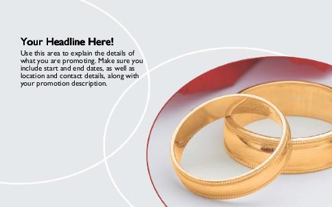 Gold Wedding Bands Full Colour Oversized Postcards