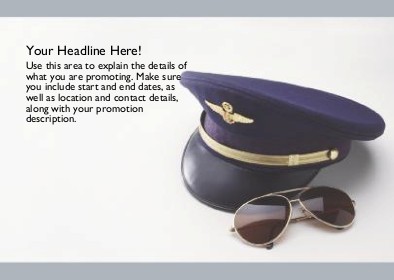 Pilot Hat and Glasses Full Colour Standard Sized Postcards