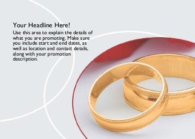 Gold Wedding Bands Full Colour Standard Sized Postcards