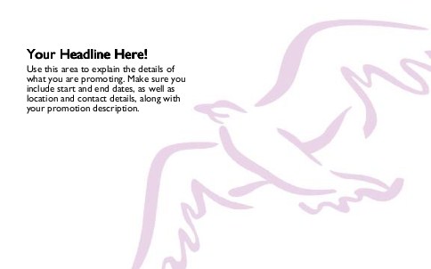 Pink Dove Full Colour Oversized Postcards