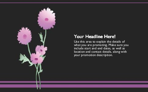 Pink Flowers Full Colour Oversized Postcards