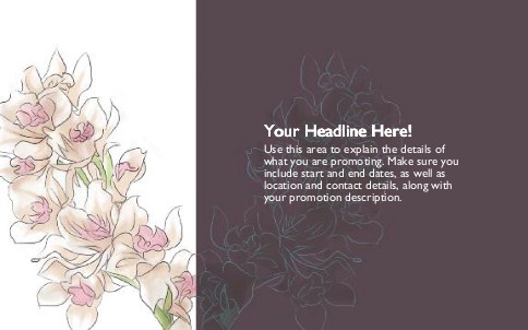 Screened Pink Flowers Full Colour Oversized Postcards
