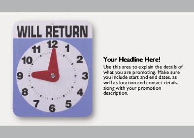 Will Return Clock Full Colour Standard Sized Postcards