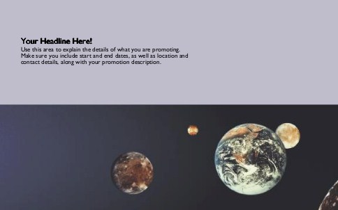 View of Planets Full Colour Oversized Postcards