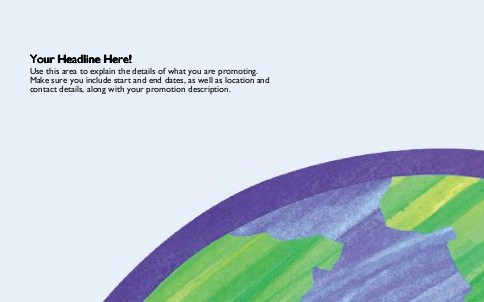 Globe Illustration Full Colour Oversized Postcards