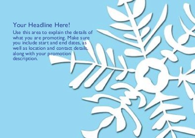 Large Snowflake Full Colour Standard Sized Postcards