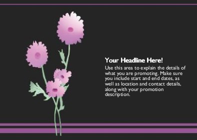 Pink Flowers Full Colour Standard Sized Postcards