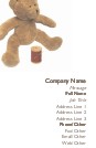 Brown Teddy Bear Full Colour Magnetic Business Cards