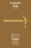 Hammer on Brown Background Full Colour Business Cards