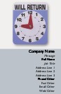 Will Return Clock Recycled Business Cards