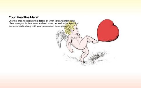 Cupid Kicking Heart Full Colour Oversized Postcards
