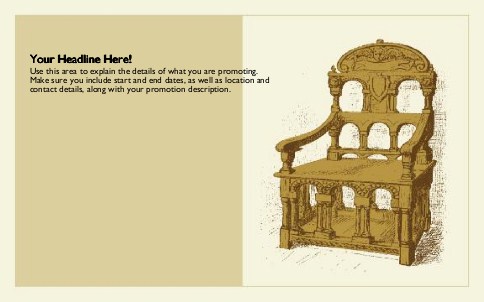 Gold Throne Chair Full Colour Oversized Postcards