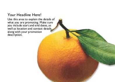 Orange off the Tree Full Colour Standard Sized Postcards