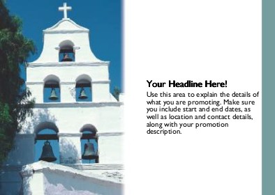 Spanish Church with Bells Full Colour Standard Sized Postcards