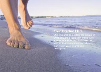 Feet on Beach Full Colour Standard Sized Postcards