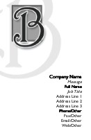 Italic Monogram B Full Colour Business Cards