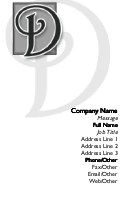Italic Monogram D Full Colour Business Cards