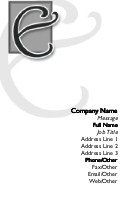 Italic Monogram E Full Colour Business Cards