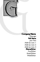 Italic Monogram G Full Colour Business Cards