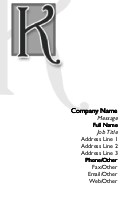 Italic Monogram K Full Colour Business Cards
