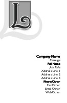Italic Monogram L Full Colour Business Cards