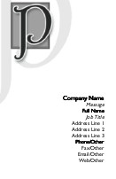 Italic Monogram P Full Colour Business Cards