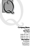 Italic Monogram Q Full Colour Business Cards