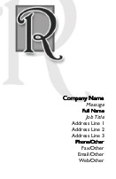 Italic Monogram R Full Colour Business Cards