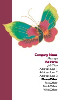 Colourful Butterfly Full Colour Business Cards
