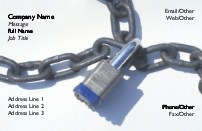 Lock and Chain Full Colour Business Cards
