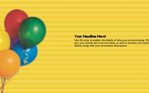 Party Balloons Full Colour Oversized Postcards