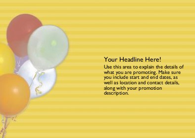 Party Balloons Full Colour Standard Sized Postcards