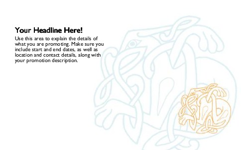 Celtic Teal and Orange Full Colour Oversized Postcards