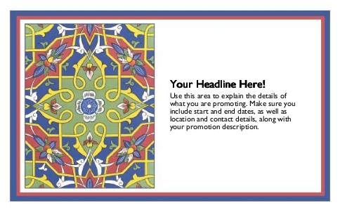 Tangier Tile Full Colour Oversized Postcards