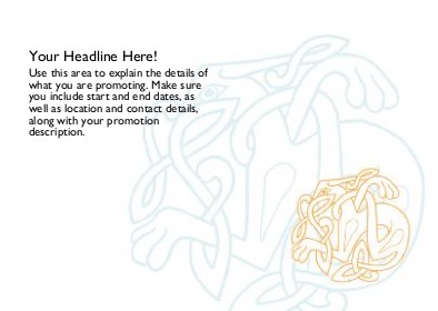 Celtic Teal and Orange Full Colour Standard Sized Postcards