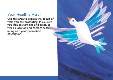 Peace Dove in Flight Full Colour Standard Sized Postcards