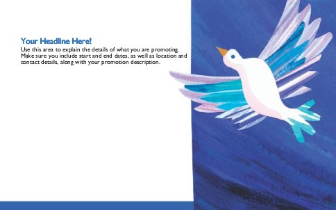 Peace Dove in Flight Full Colour Oversized Postcards