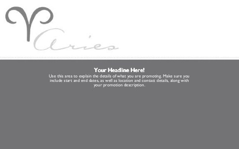 Aries - Symbol Full Colour Oversized Postcards