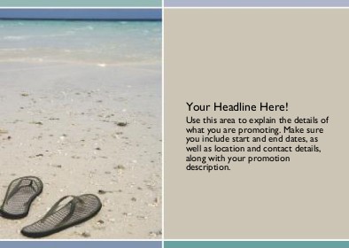 Sandals on the Beach Full Colour Standard Sized Postcards