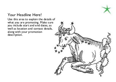 Taurus Full Colour Standard Sized Postcards