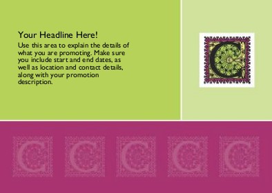 Floral C Full Colour Standard Sized Postcards